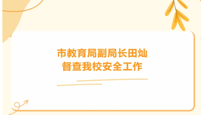 市教育局副局長(zhǎng)田燦督查我校安全工作